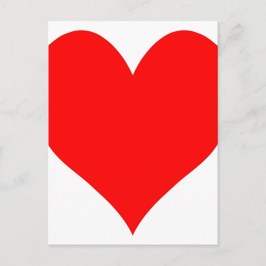 Solid Bright Red Niedlich Heart Postkarte (Vorderseite)