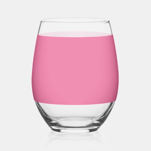 Solid Bright Roe Pink Glass Weinglas Ohne Stiel (Vorderseite)