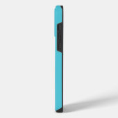 Solid Bright Sky Blue Individuelle Name Monogram iPhone Hülle (Linke Seite)