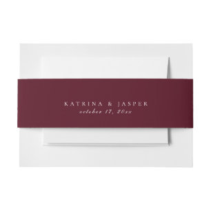 Solid Burgundy Red Color Wedding Einladungsbanderole