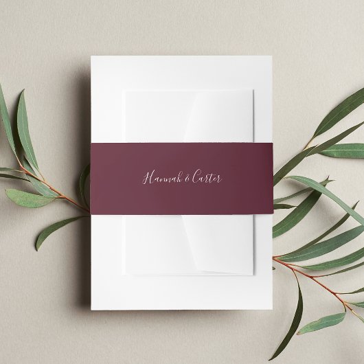 Solid Burgundy Wedding Einladungsbanderole