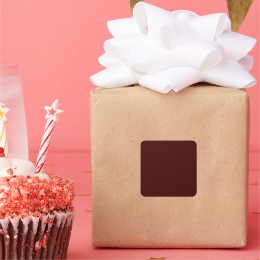 Solid Burnt Maroon Square Stickers (Party)