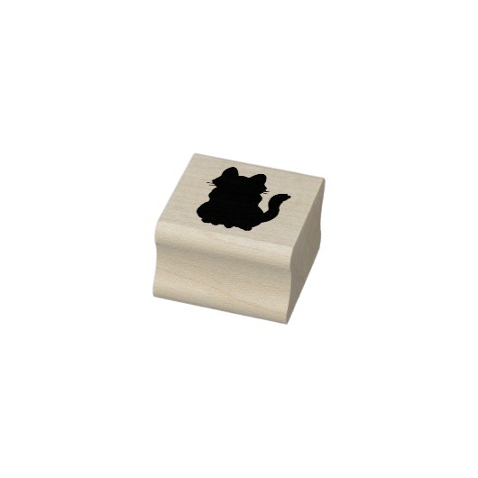 Solid Cat Kitten Animal Silhouette Kontur Gummistempel (Stempel)