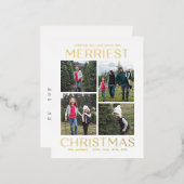 Solid Clean Collage FOIL Weihnachtskarte Postkarte (Vorderseite/Rückseite)