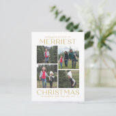 Solid Clean Collage Weihnachtskarte Feiertagspostkarte (Stehend Vorderseite)
