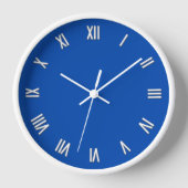 Solid Cobalt Blau weiße Zahlen Runde Wand Uhr (Vorderseite)