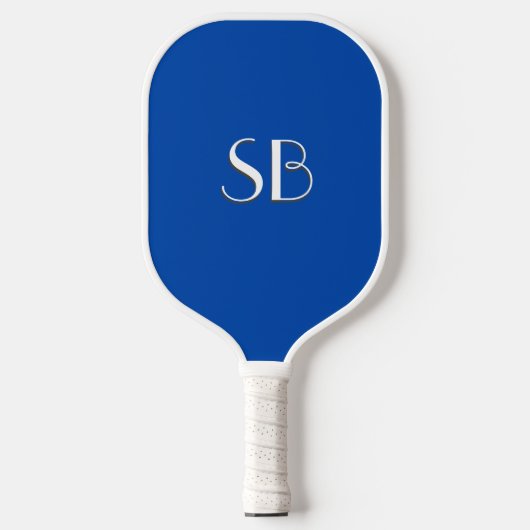 Solid Cobalt Blue Monogram Pickleball Schläger (Vorderseite)