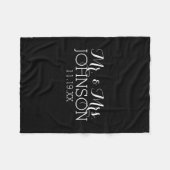 Solid Color Black Mr. & Mrs. Gastgeschenke Hochzei Fleecedecke (Vorderseite (Horizontal))