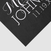 Solid Color Black Mr. & Mrs. Gastgeschenke Hochzei Seidenpapier (Ausschnitt)