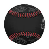 Solid Color Black Mr & Mrs Wedding Memento Baseball (Vorderseite)