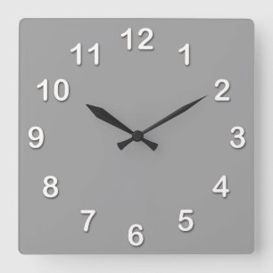 Solid Color: Dark Gray Quadratische Wanduhr