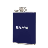 Solid Color DIY BG, Name Monogram - Navy Blue Flachmann (Links)