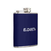 Solid Color DIY BG, Name Monogram - Navy Blue Flachmann (Rechts)