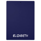 Solid Color DIY BG, Name Monogram - Navy Blue Klemmbrett (Rückseite)