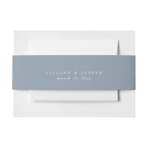 Solid Color Dusty Blue Wedding Einladungsbanderole