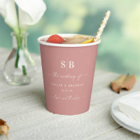 Solid Color Dusty Rose Rosa Mit Monogramm Hochzeit