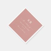 Solid Color Dusty Rose Rosa Mit Monogramm Hochzeit Serviette (Ecke)