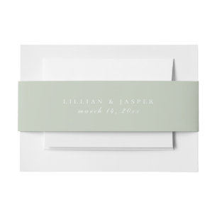 Solid Color Dusty Sage Green Wedding Einladungsbanderole