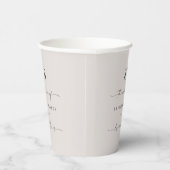 Solid Color Gardenia White Wedding Monogram Pappbecher (Rechts)