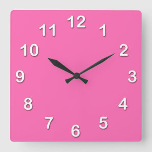 Solid Color: Hot Pink #2 Quadratische Wanduhr