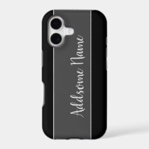 Solid Color Modern Basic Black Mit Monogramm