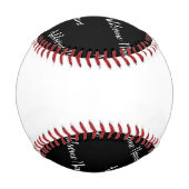 Solid Color Modern Basic Black Mit Monogramm Baseball (Rückseite)