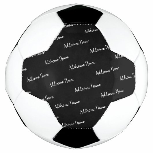 Solid Color Modern Basic Black Mit Monogramm Fußball (Vorderseite)