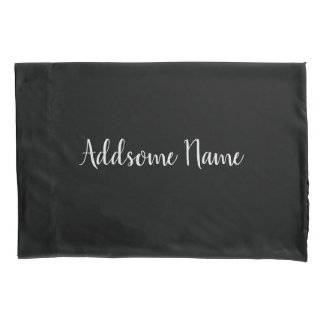 Solid Color Modern Basic Black Mit Monogramm Kissenbezug