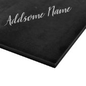 Solid Color Modern Basic Black Mit Monogramm Schneidebrett (Ecke)