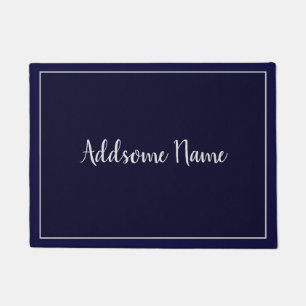 Solid Color Modern Navy Blue Stilvoll Fußmatte