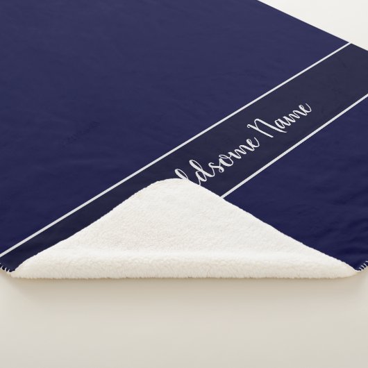 Solid Color Modern Navy Blue Stilvoll Sherpadecke (3/4)