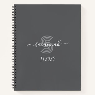 Solid Color Monogram Sketchbook Notizblock