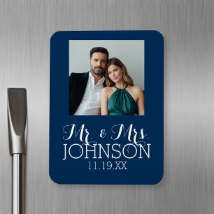 Solid Color Mr. & Mrs. Wedding oder Anniversary Ge Magnet