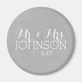 Solid Color Mr. & Mrs. Wedding oder Anniversary Ge Magnet (Vorne)