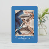 Solid Color Nebulas Blue Elegante Weihnachtskarte Einladung (Stehend Vorderseite)