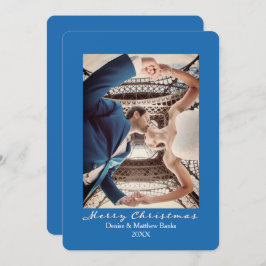 Solid Color Nebulas Blue Elegante Weihnachtskarte Einladung