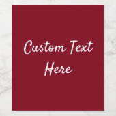 Solid color plain Garnet Red Weinetikett (Einzelnes Label)