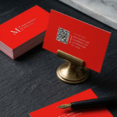 Solid Color QR-Code Moderne Candy Apple Red Visitenkarte