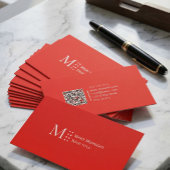 Solid Color QR-Code Moderne Candy Apple Red Visitenkarte