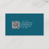 Solid Color QR-Code Moderne Elegant Aquamarin Visitenkarte (Rückseite)