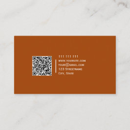 Solid Color QR Code Moderne Elegant Roux Visitenkarte