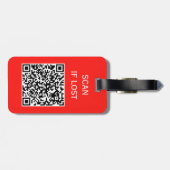 Solid Color QR Code Scan wenn Candy Apple Red verl Gepäckanhänger (Rückseite horizontal)