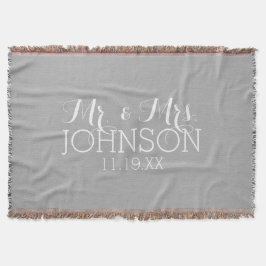 Solid Color Silver - Mr. & Mrs. Gastgeschenke Hoch Decke