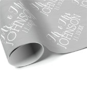 Solid Color Silver - Mr. & Mrs. Gastgeschenke Hoch Geschenkpapier (Rolleneckpunkt)