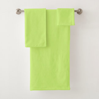 Solid color soft light lime green badhandtuch set