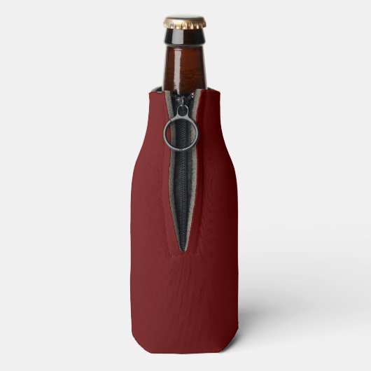 Solid Cranberry Maroon Color Personalize Flaschenkühler (Flasche Rückseite)