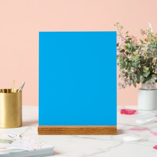 Solid Cyan Blue Background Acrylschild (Hochzeit)