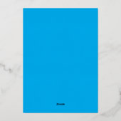 Solid Cyan Blue Background Folieneinladung (Rückseite)