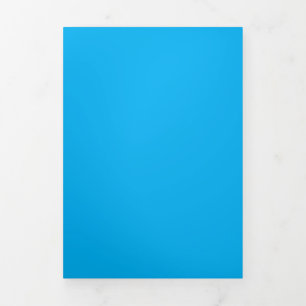 Solid Cyan Blue Background   Sommerminimalstil Dreifach Gefaltete Einladung