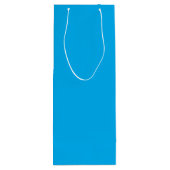 Solid Cyan Blue Background | Summer Minimal Style Geschenktüte Für Weinflaschen (Rückseite)